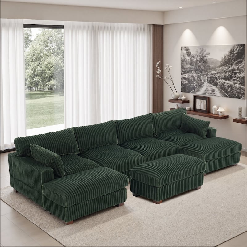 6-Piece 118.4"W Plush Oversized Modular Sectional Sofa Set