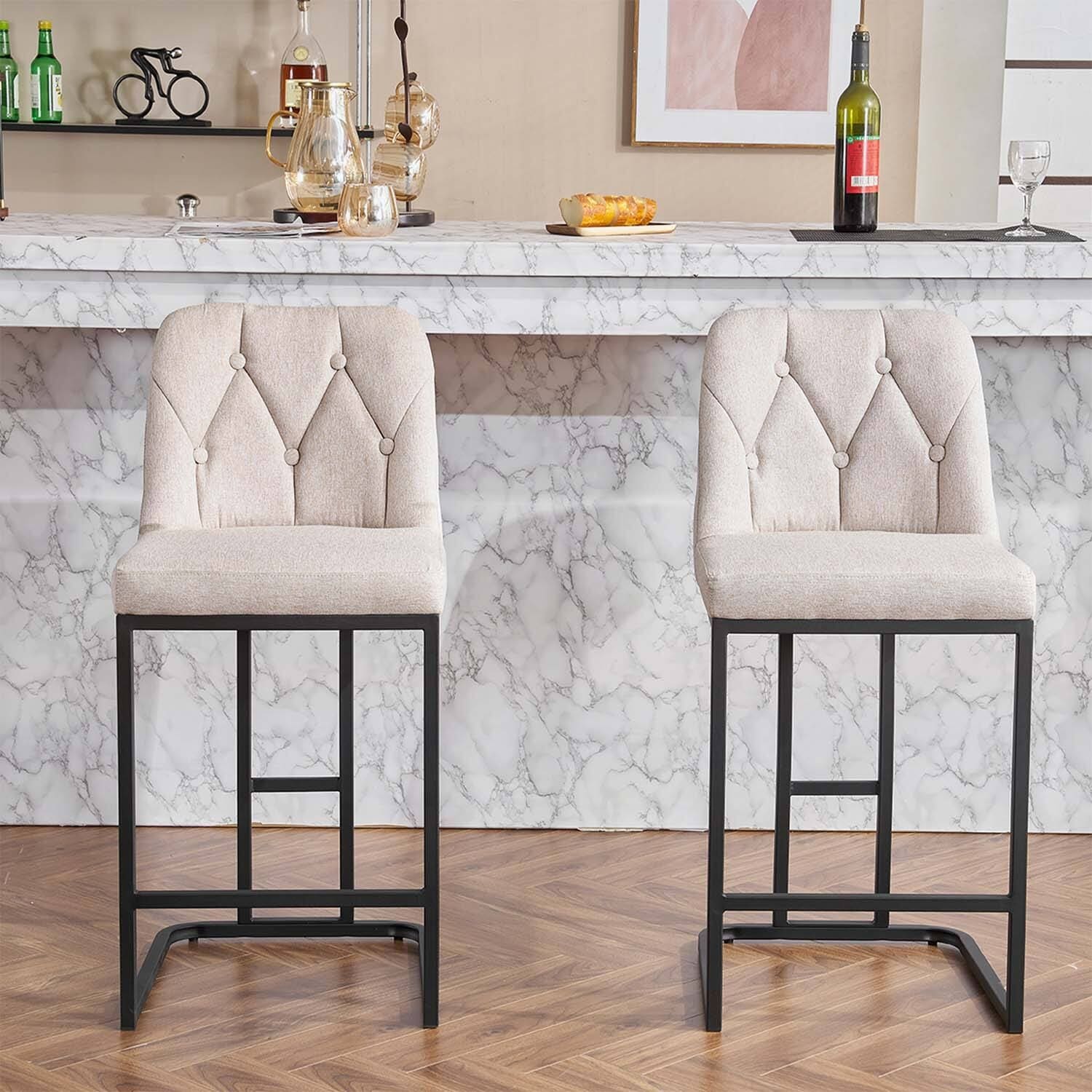 Set of 2,Counter Height Bar Stool with Comfortable Padded Seat for Kitchen,Bar,or Dining Room