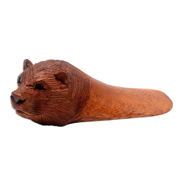 Novica Handmade Bear Head Wood Doorstop Bed Bath & Beyond 35494005