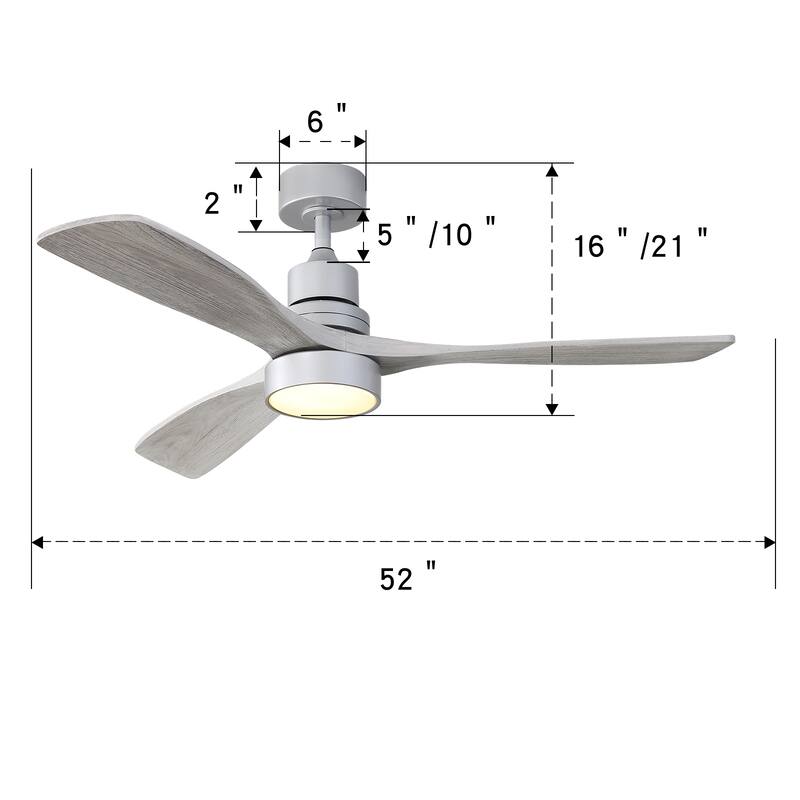 Modern Ceiling Fan Light with Adjustable Lighting, 3 Wooden Blades, and a Reversible DC Motor for Bedroom and Lounge Area