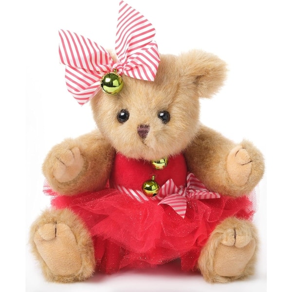 slide 2 of 6, Bearington Jingle Toes Christmas PlushTeddy Bear Elf Stuffed Animal Beige/Gold/Red - 14 x 14