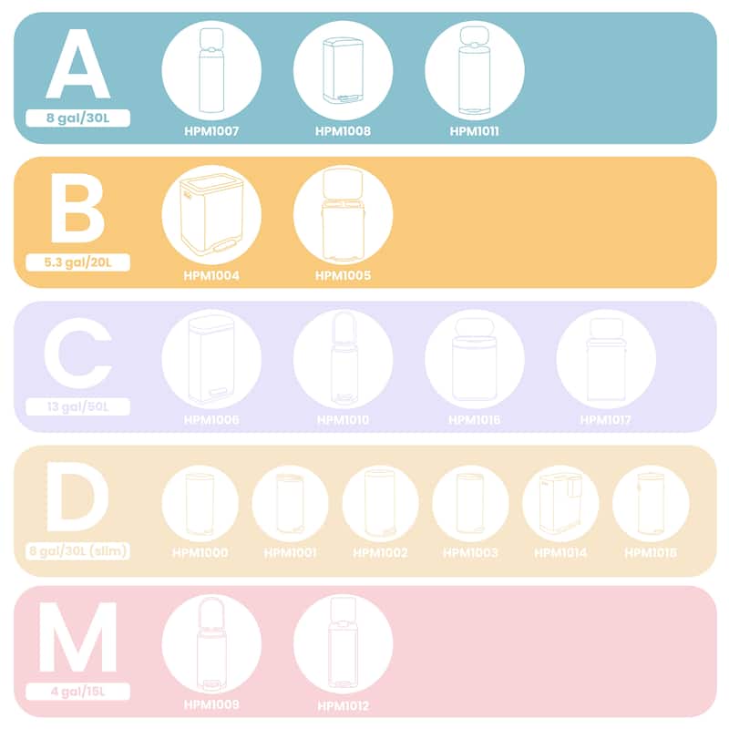 happimess 10.6-Gallon Double Bucket Trash Can with Soft Close Lid