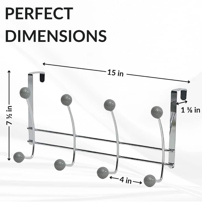 Over The Door Hook Rack with 8 Ball Ends - 15 L x 4 W x 7.5 H