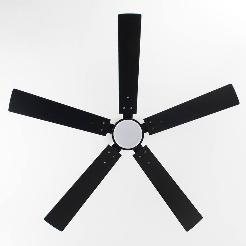Vaczon 52" Modern Black LED Smart Ceiling Fan with Light and APP Control