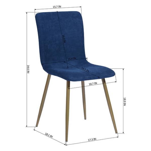 dimension image slide 3 of 5, Carson Carrington Upholstered Dining Chair Golden Leg (Set of 4)