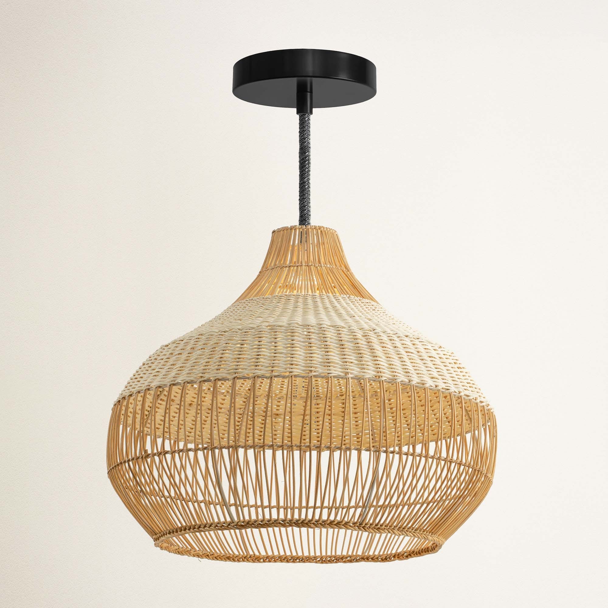 Beatrice Rattan Pendant Light - Natural Dome 1-Light Handwoven