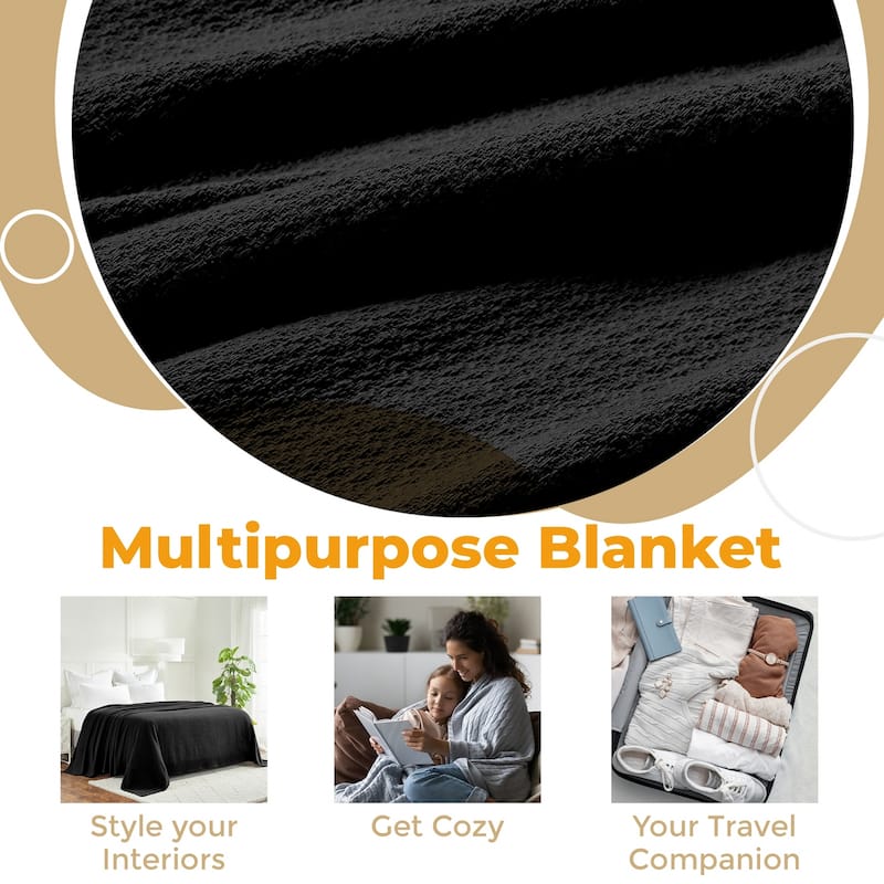 Superior Waffle Weave Honeycomb Knit Soft Cotton Blanket