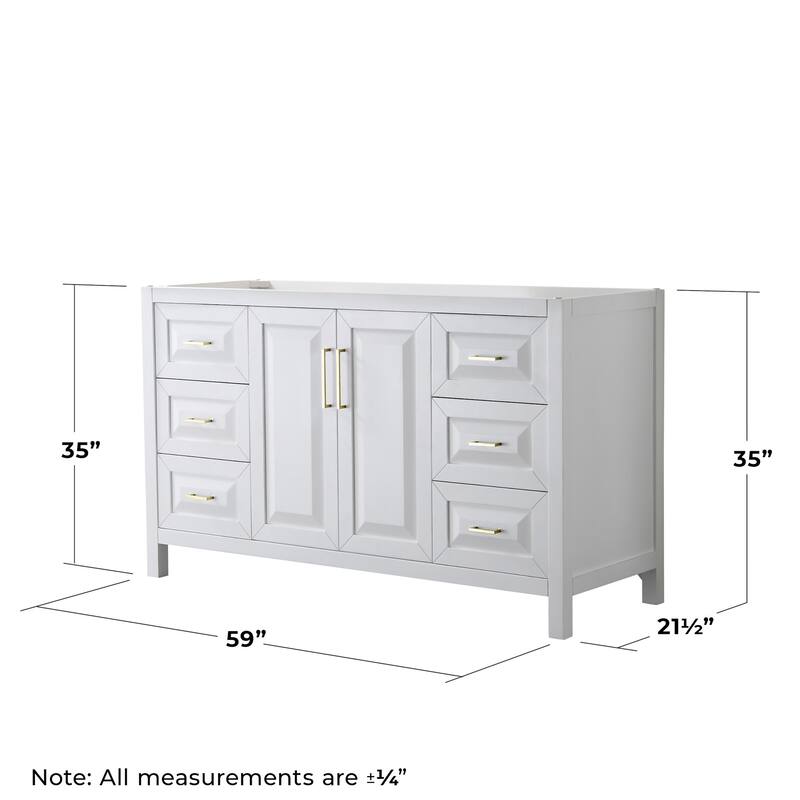 Wyndham Collection Daria 59" Single Free Standing Vanity Cabinet Only