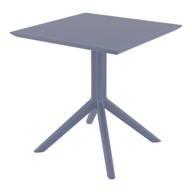 29.5" Gray Square Outdoor Patio Dining Table