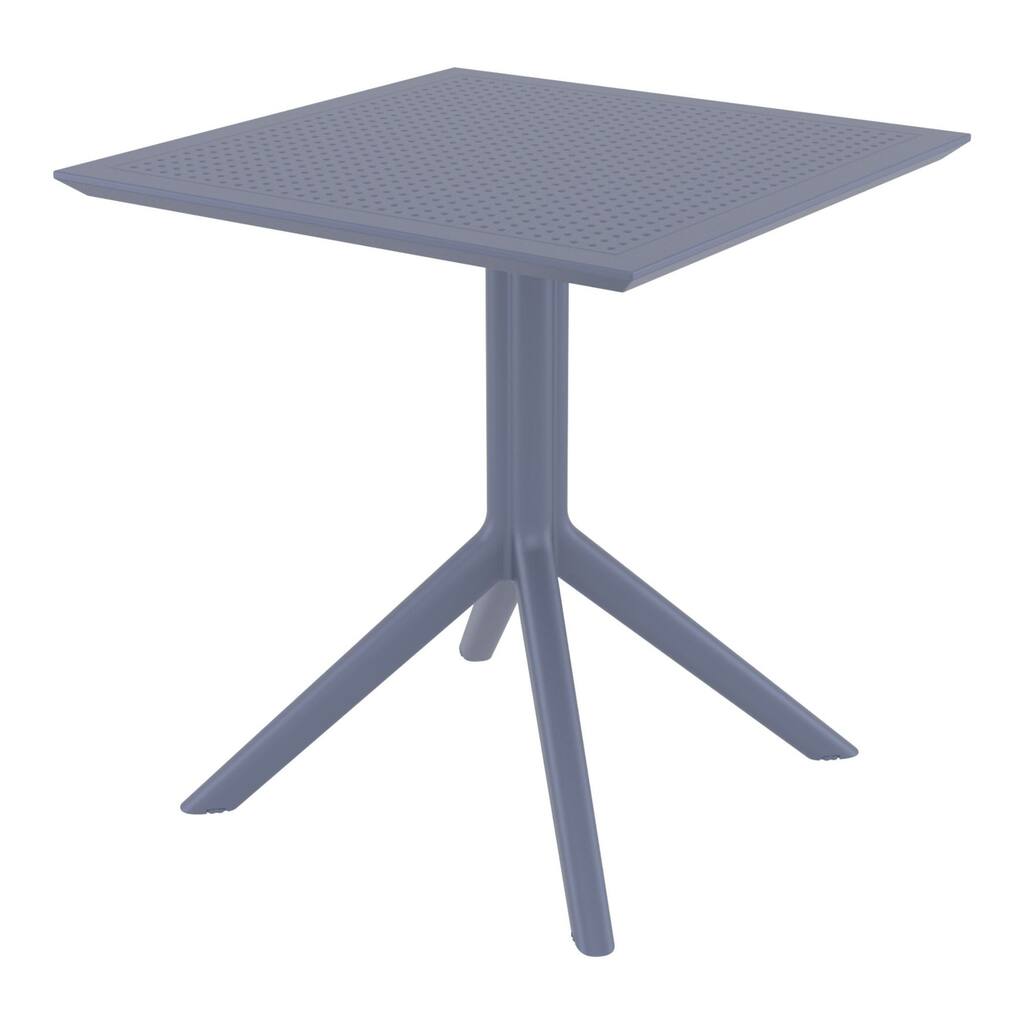 29.5" Gray Square Outdoor Patio Dining Table