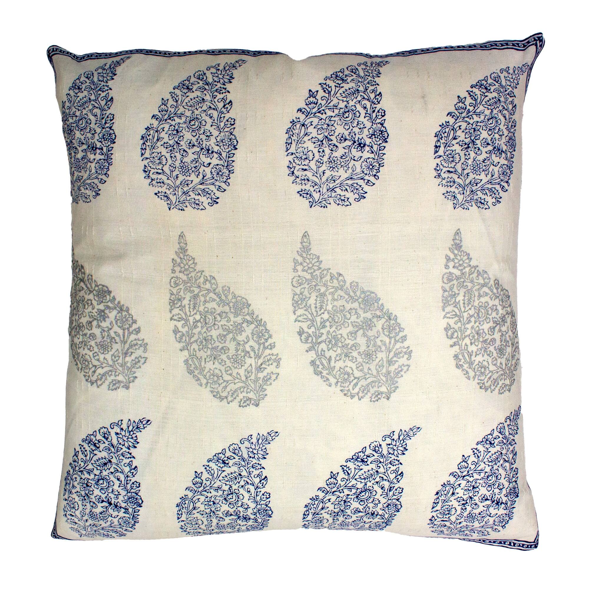 Jiti Indoor Abstract Patterned Block Print Linen Decorative Accent