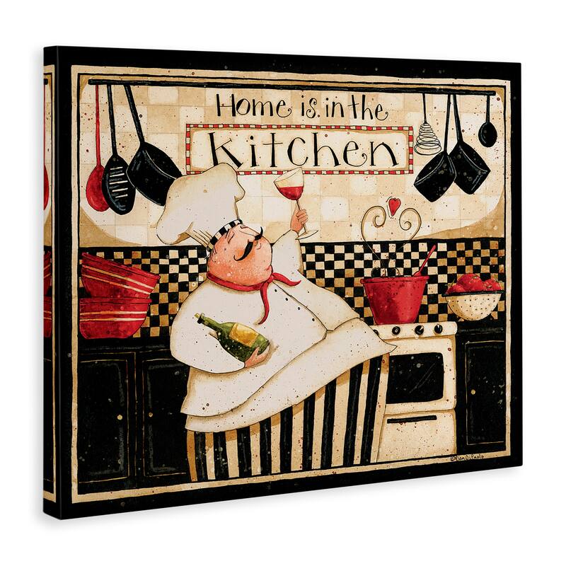 Stupell Home is in the Kitchen with Happy Chef Illustration Canvas Wall Art - Multi-Color