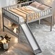 preview thumbnail 2 of 28, Elegant & Contemporary Design Full Size Low Loft Bed with Vertical Ladder and Smooth Slide, Space-saving, Long-time Use, Gray