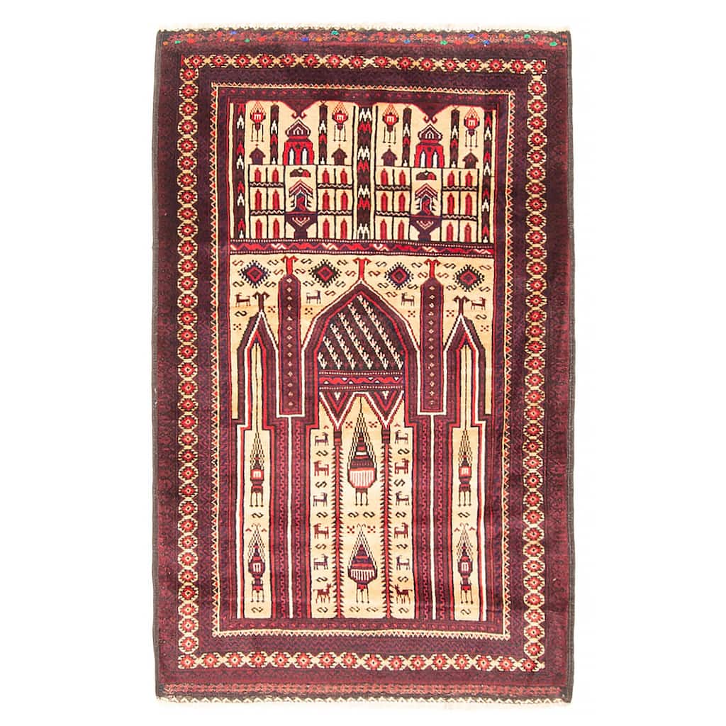 Teimani Beige Rug 2'11" x 4'9" - 2'11 x 4'9