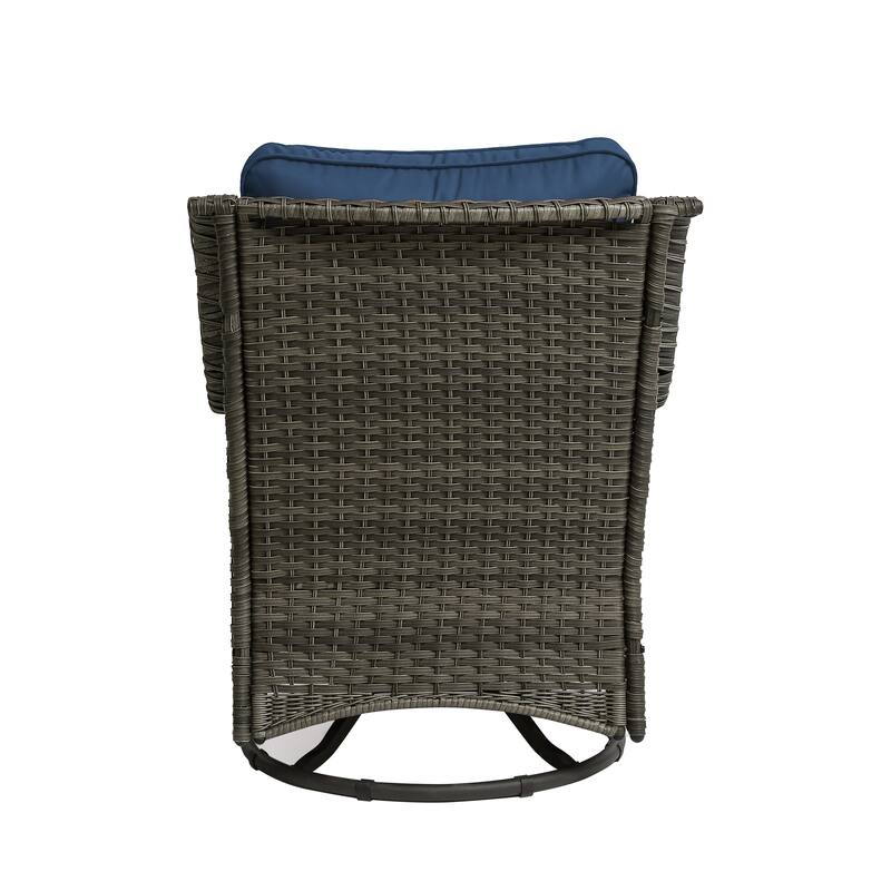 Patio Rattan Chairs Outdoor Wicker Swivel Rocker with Cushion