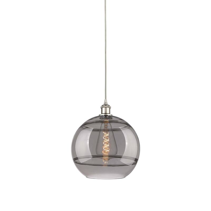 Innovations Lighting 516-1P-14-12 Rochester Pendant Rochester 12" Wide - Polished Nickel / Smoked