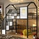 preview thumbnail 18 of 29, Elegant House Shape Sturdy Metal Frame Loft Bed with roof design and a storage box, Twin, High-quality , Space-saving, Pink