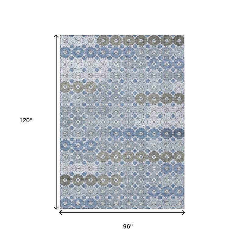 HomeRoots Floral Modern Rectangle Outdoor Rug