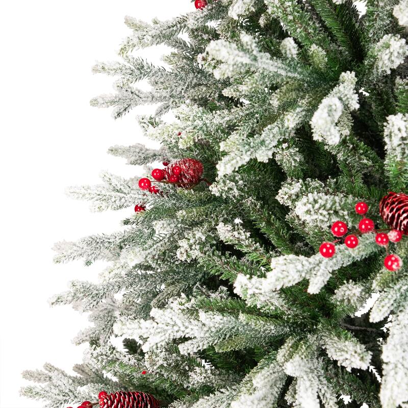 Real Touch™️ Flocked Grove Fir Full Artificial Christmas Tree - 6.5' -Unlit - 6.5 Foot