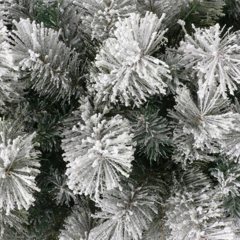 Puleo International 6 ft. Pre-Lit Flocked Montana Pine Artificial Tree