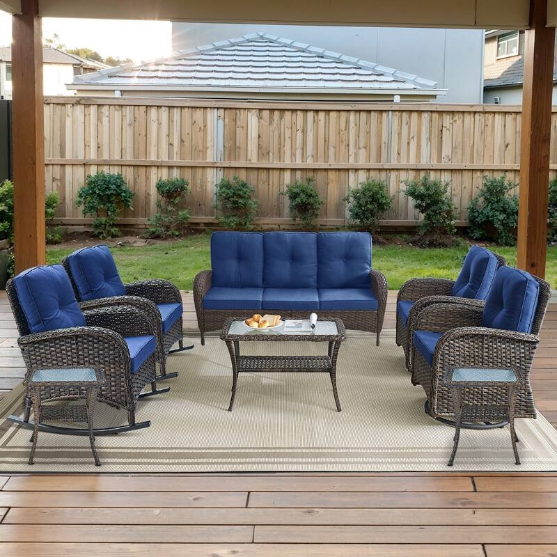 Gymojoy Outdoor Wicker Patio Furniture Sofa & Chair Set - Luxurious Comfort, Weather-Resistant