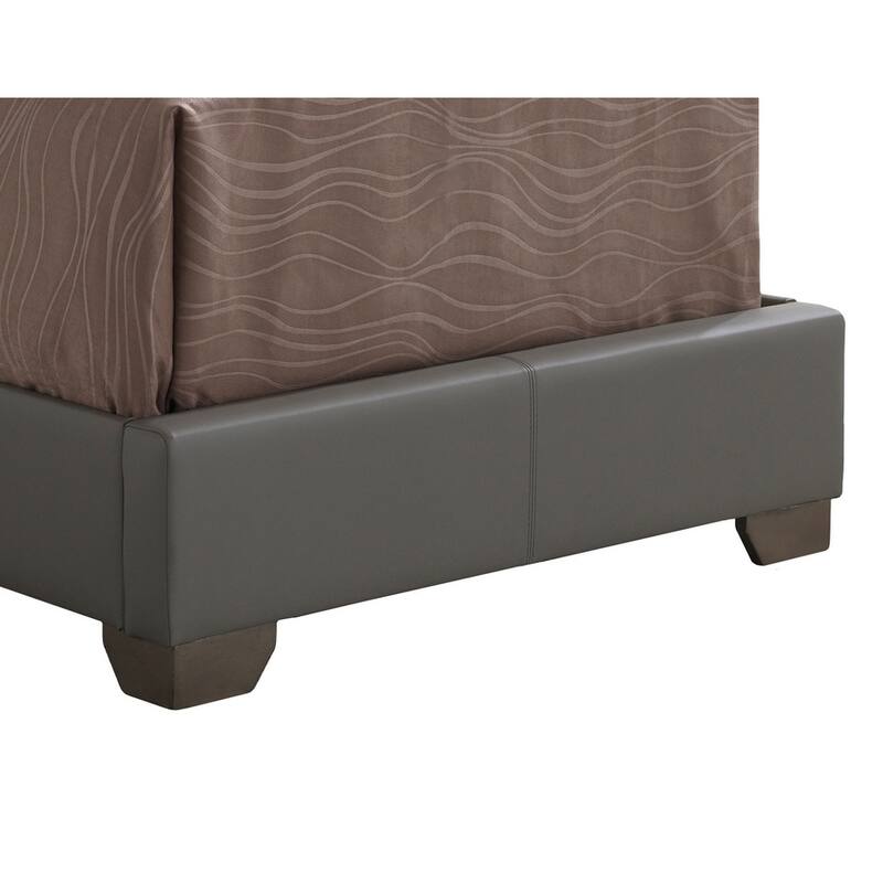 Full Size Faux Leather Platform Bed with Foam Filler