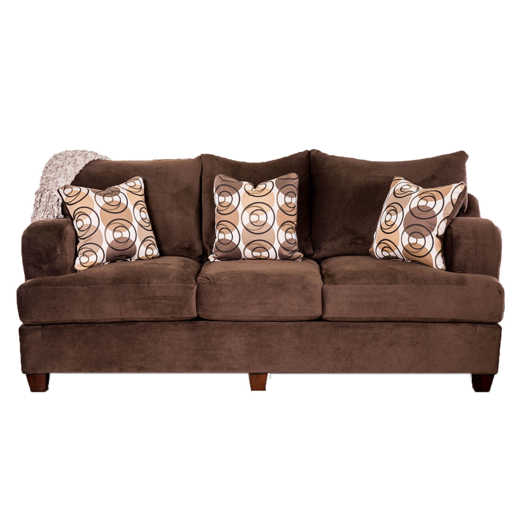 Wessington Transitional Style Sofa, Chocolate