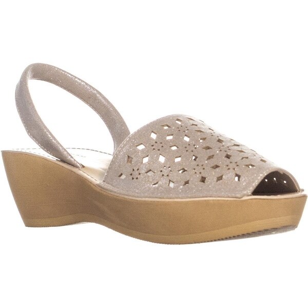 women's fine glass platform wedge sandals