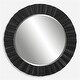 preview thumbnail 2 of 5, Framed Beveled Round Wall Mirror - 41.25" - Espresso Finish