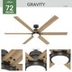 preview thumbnail 5 of 18, Hunter Wi-Fi Gravity Windmill Ceiling Fan w/LED Light Kit and Handheld Remote - Rustic, Transitional - SMART FAN! ENERGY STAR!