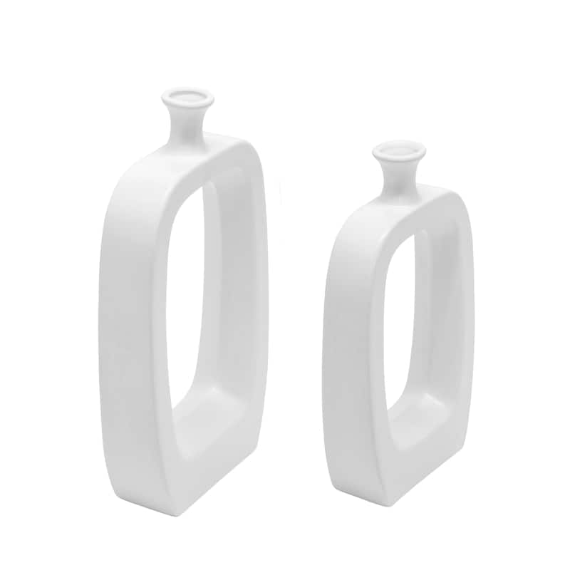 Sagebrook Home Modern Coastal Cut Out Ceramic Bud Vase