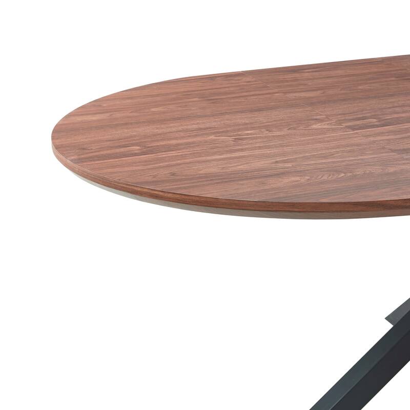 GDFStudio - Mapleton Modern Contemporary Space Saving 47.24" Extendable Dining Table with Telescoping Top & Metal Frame