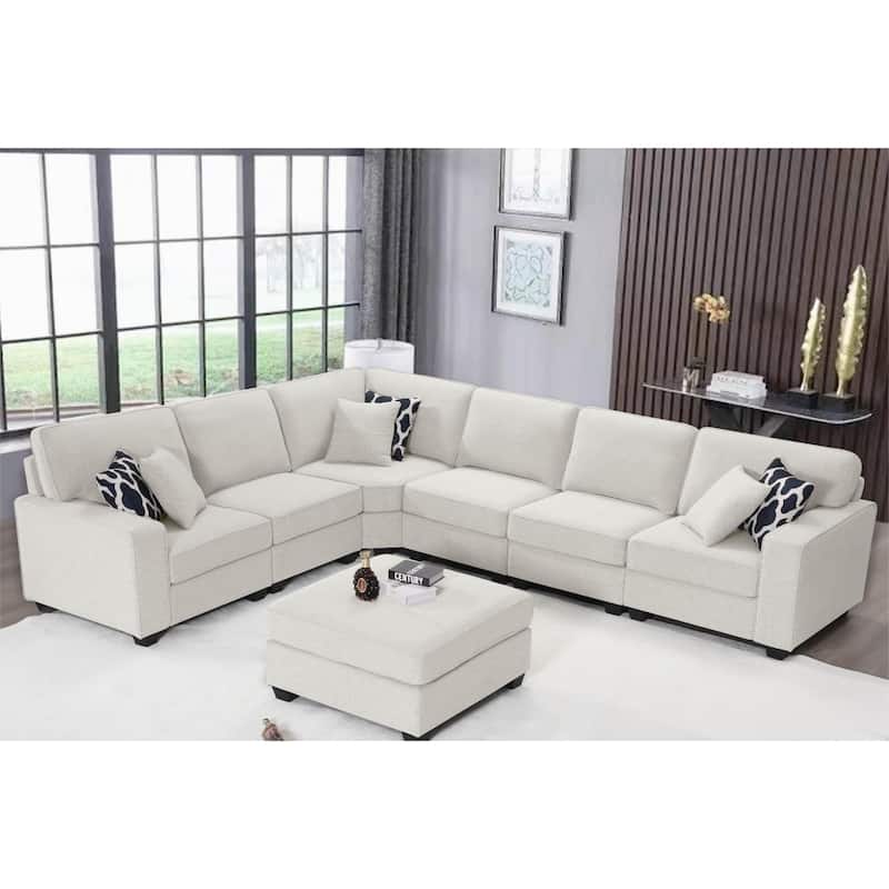 Flexible Combination Module Reversible Sectional Sofa - Cream
