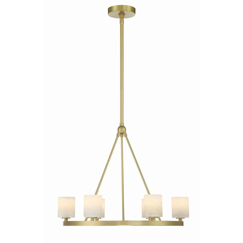 Aragon 6 Light Soft Brass Chandelier - 22.75"W x 18"H x 24"D