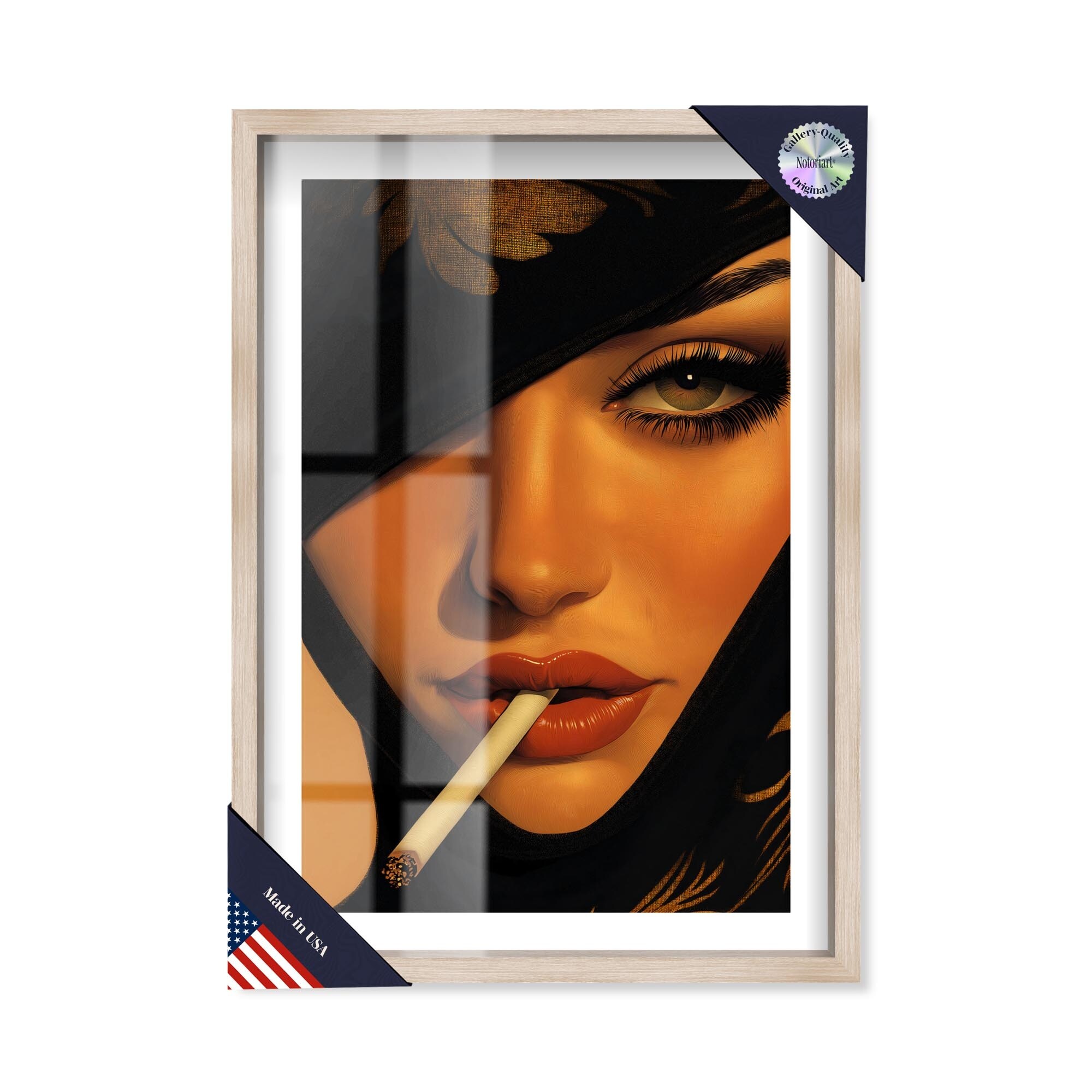 Retro Rebel Chic Shadowbox Print by Notoriart