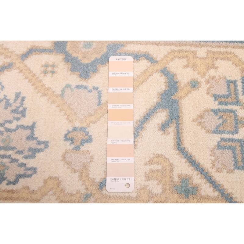 ECARPETGALLERY Hand-knotted Royal Oushak Ivory Wool Rug - 8'2 x 8'0