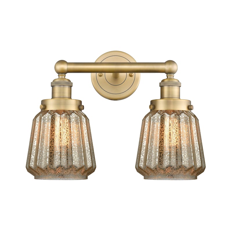 Innovations Lighting 616-2W-10-16 Chatham Vanity Chatham 2 Light 16" - Brushed Brass / Mercury