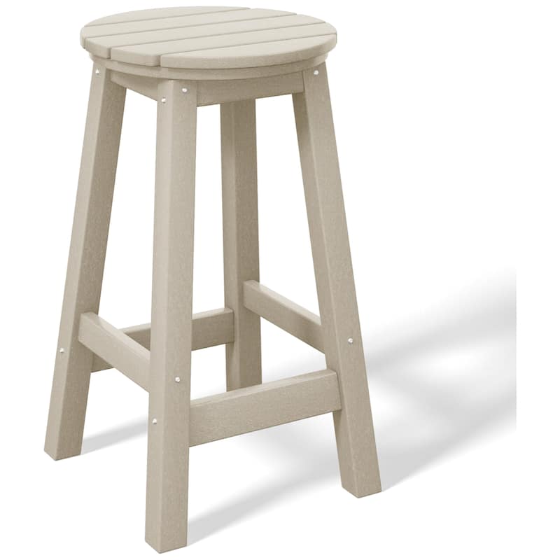 Polytrends Laguna Hdpe All Weather Outdoor Patio 24" Round Counter Stool (Set Of 3)