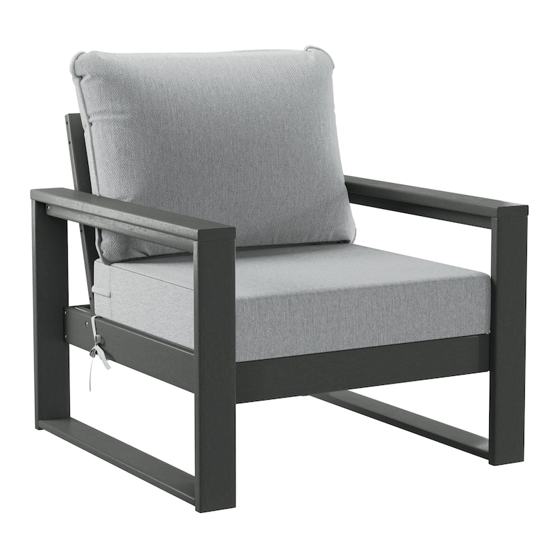 Polytrends Endless Patio Deep Seating Club Chair with Gray Frame (Set of 2)