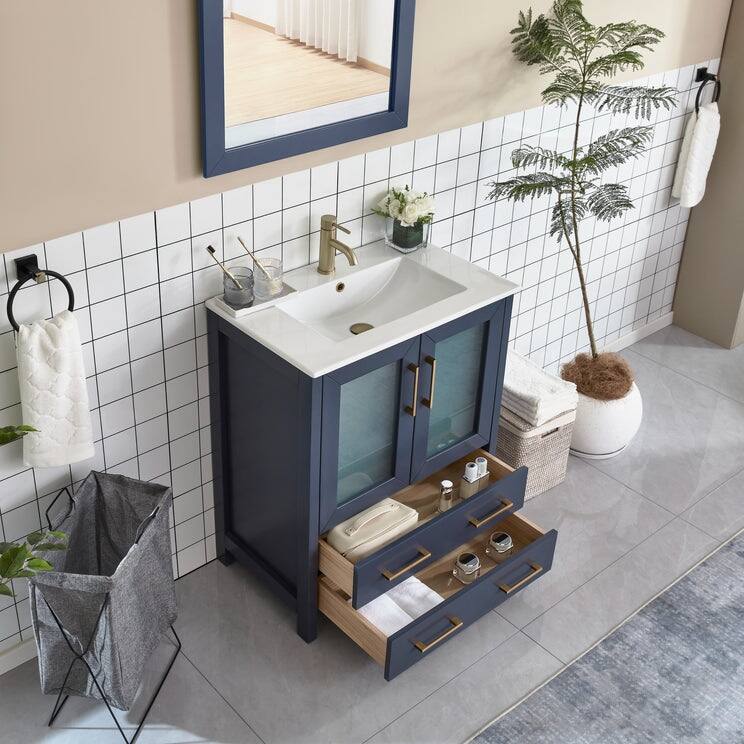 Vanity Art 30-in. Single-sink Bathroom Vanity w/ Wall Mirror - 29.1 W x 18.1 D x 35.8 H