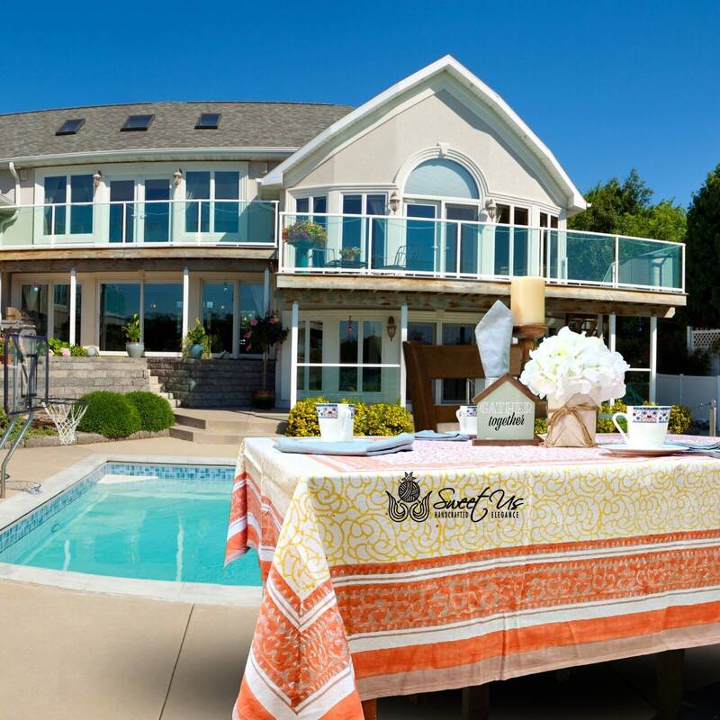 Cotton Floral Garden Tablecloth Rectangle