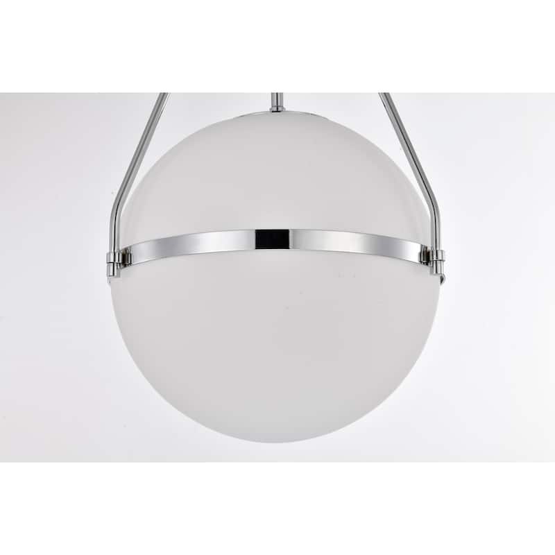 Chrome Contemporary Semi-Flushmount Ceiling Lamp Metal with Frosted Globe