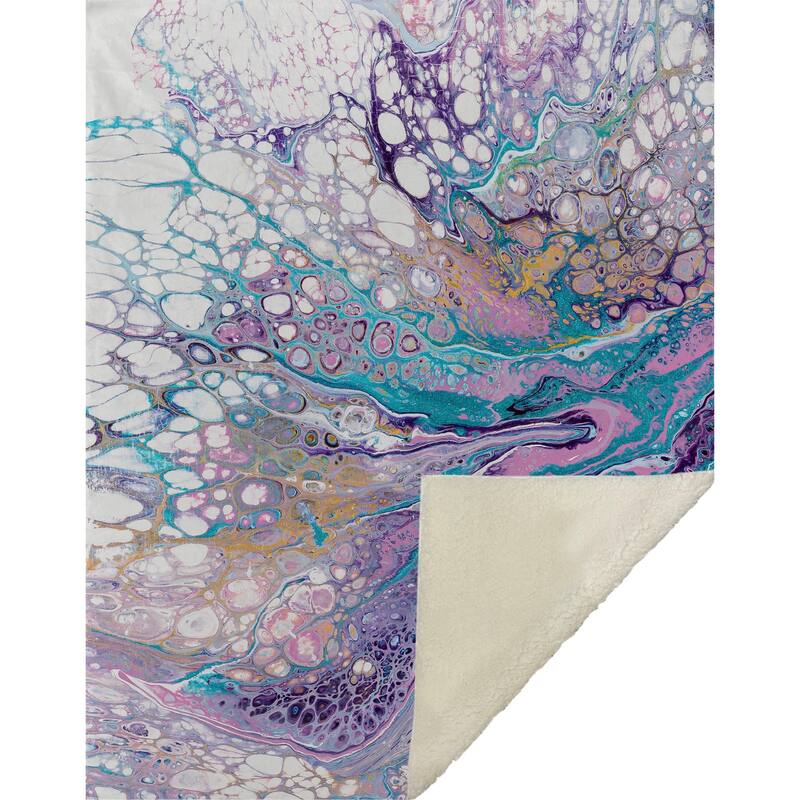 Premium Machine Washable ASB64 Abstract Modern Sherpa Throw Blanket