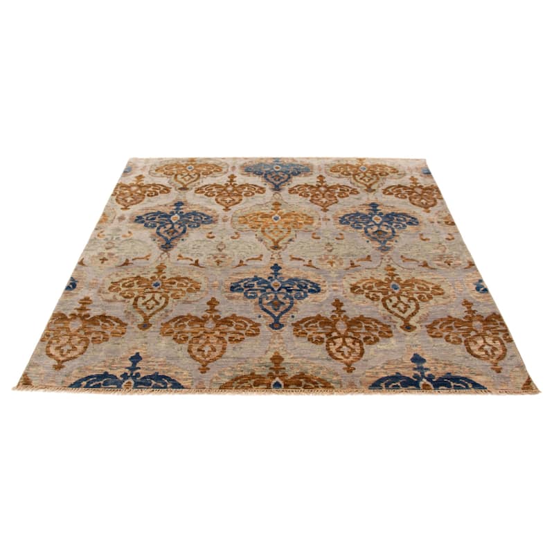 ECARPETGALLERY Hand-knotted Mystique Light Grey Wool Rug - 7' 11" x 8' 2"