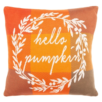 SAFAVIEH Hello Pumpkin 18-inch Square Decorative Accent Throw Pillow