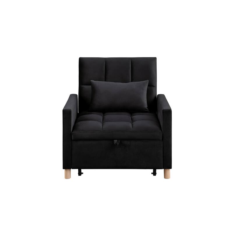 Convertible Sleeper Sofa Chair Bed, Adjustable Chair with Pillow, Multi-Functional Sleeper Chair