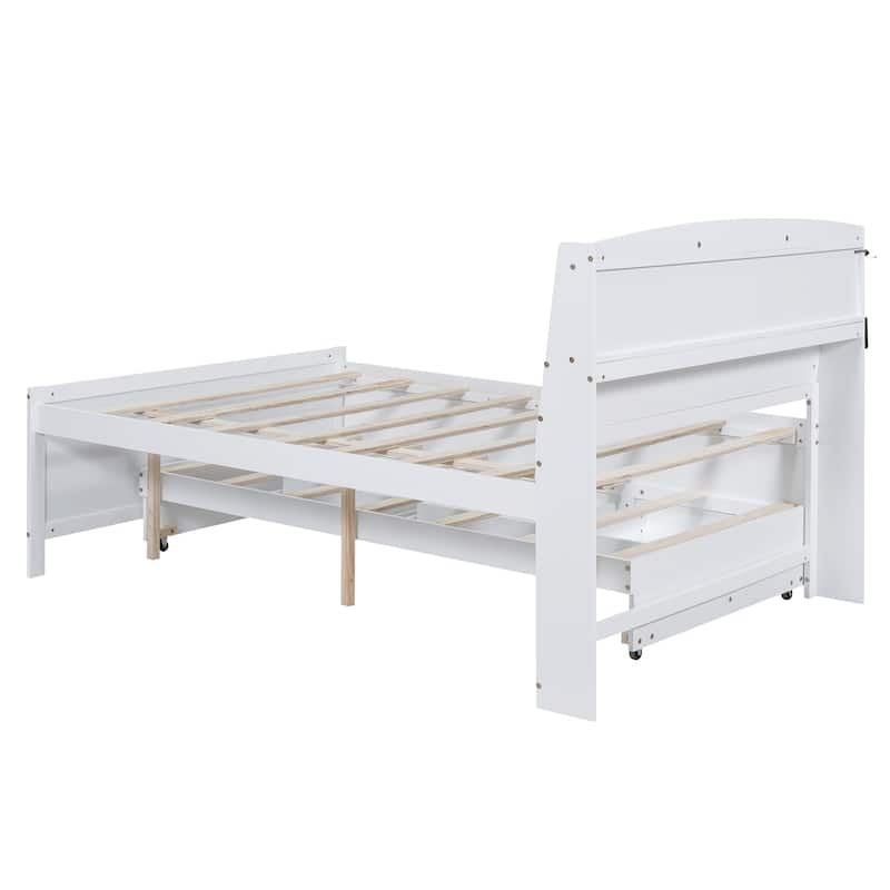 Twin Platform Bed with Trundle and 3 Drawers