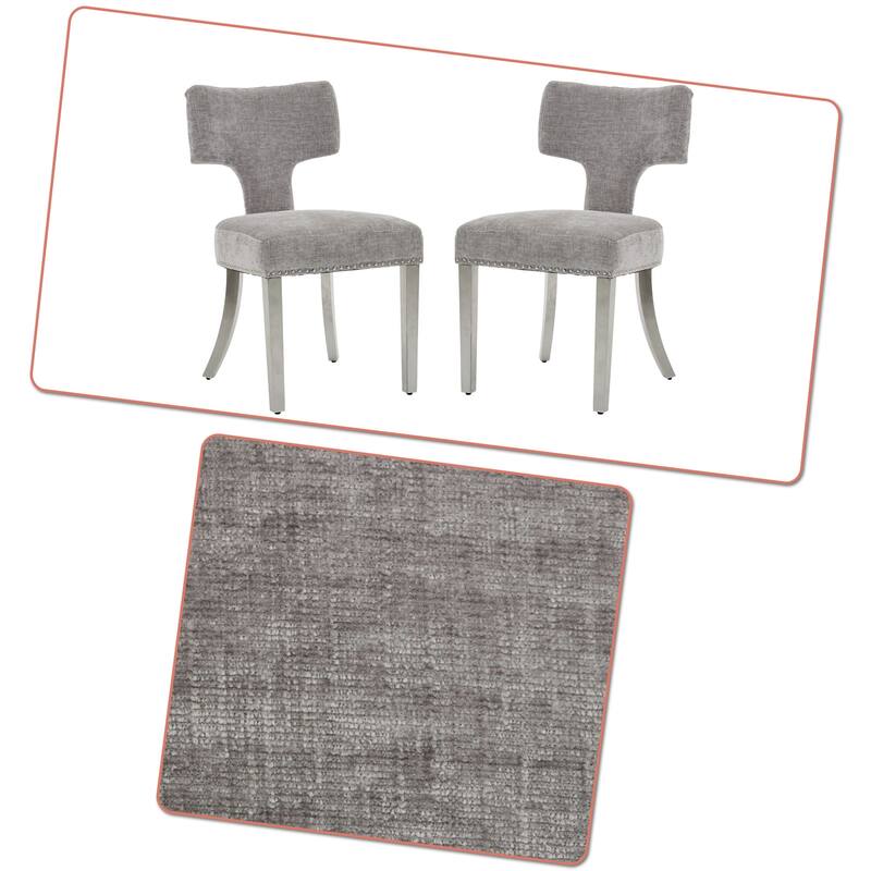 Vintage Set of Two Upholstered Dining Chairs with Adjustable Foot Pads