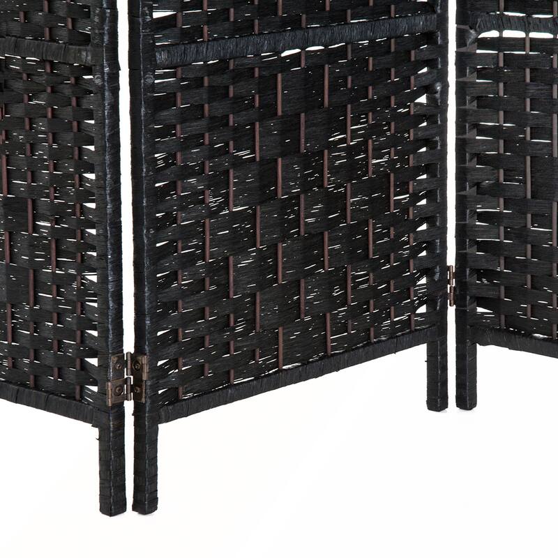 6' Tall Wicker Weave 6 Panel Room Divider Privacy Screen