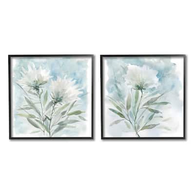 Stupell Soft Spring Flower Still Life White Watercolor Florals 2pc Multi Piece Framed Wall Art Set